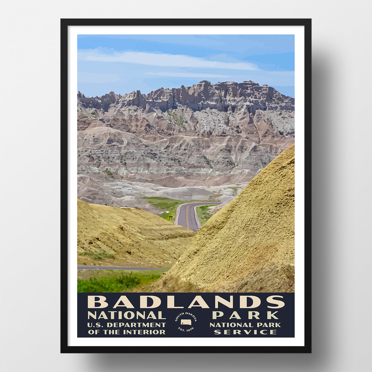 Badlands National Park WPA Poster, Yellow Mounds Overlook