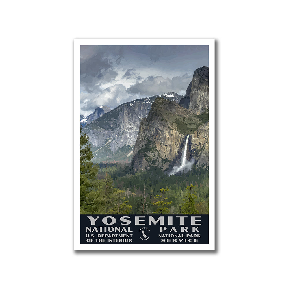 Yosemite Falls and Half Dome National Park Poster