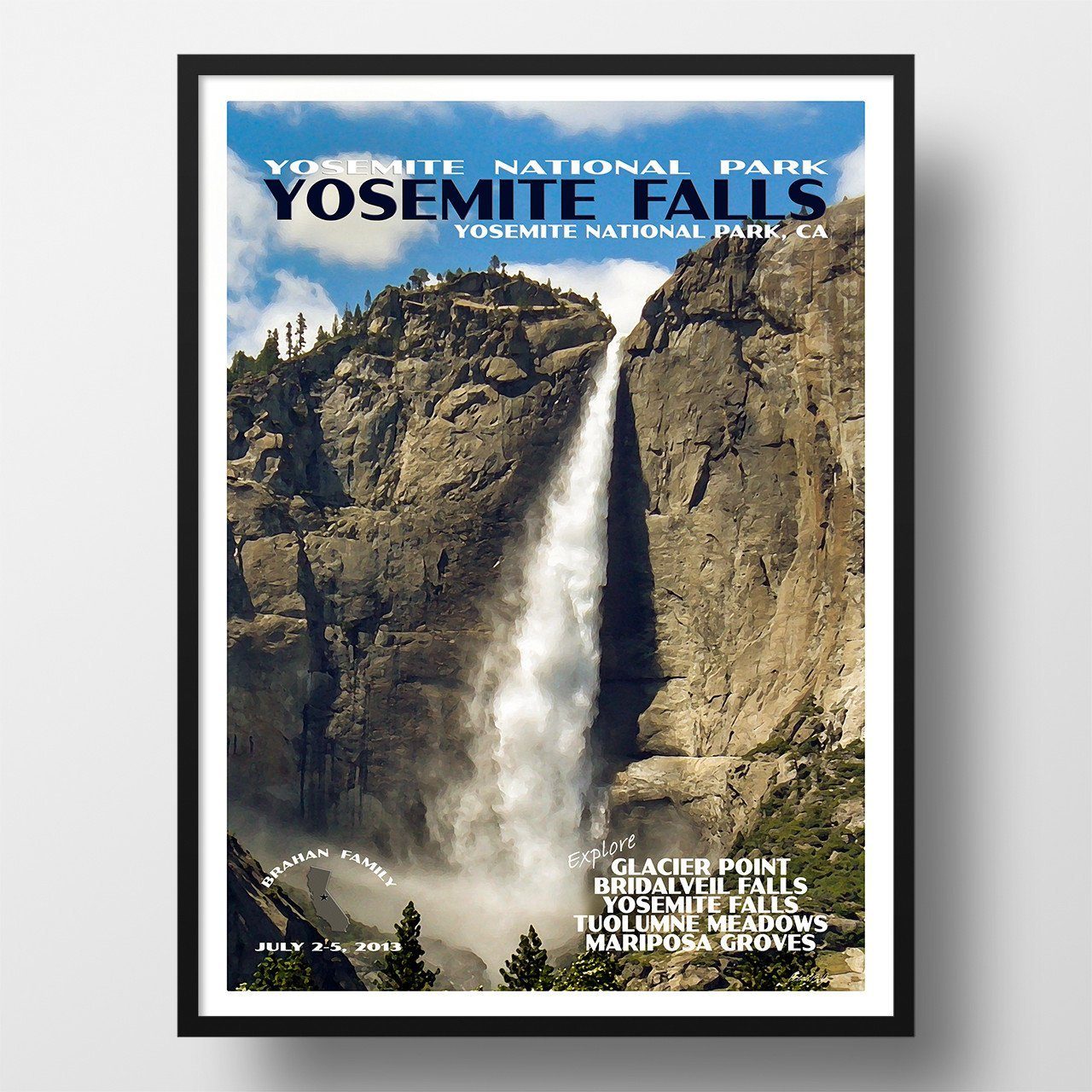 Yosemite National Park Poster-Yosemite Falls (Personalized)