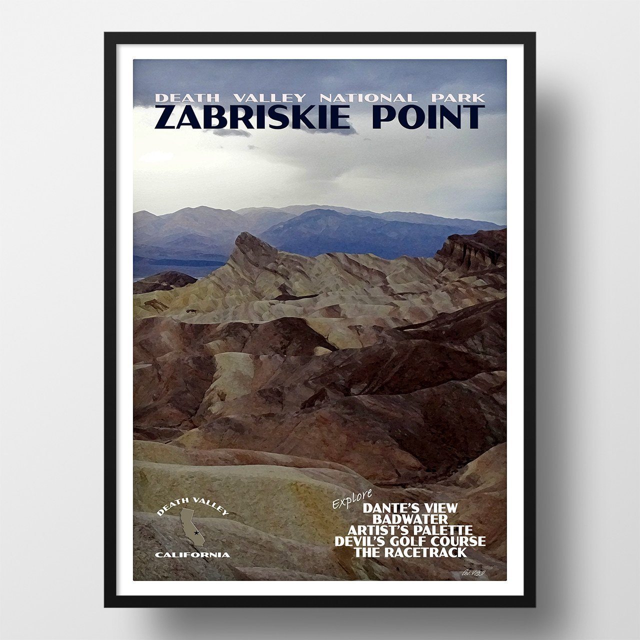 Death Valley National Park Poster-Zabriskie Point