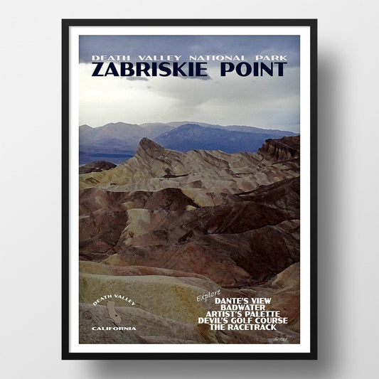 Death Valley National Park Poster-Zabriskie Point