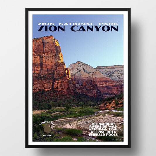 Zion National Park Poster-Zion Canyon