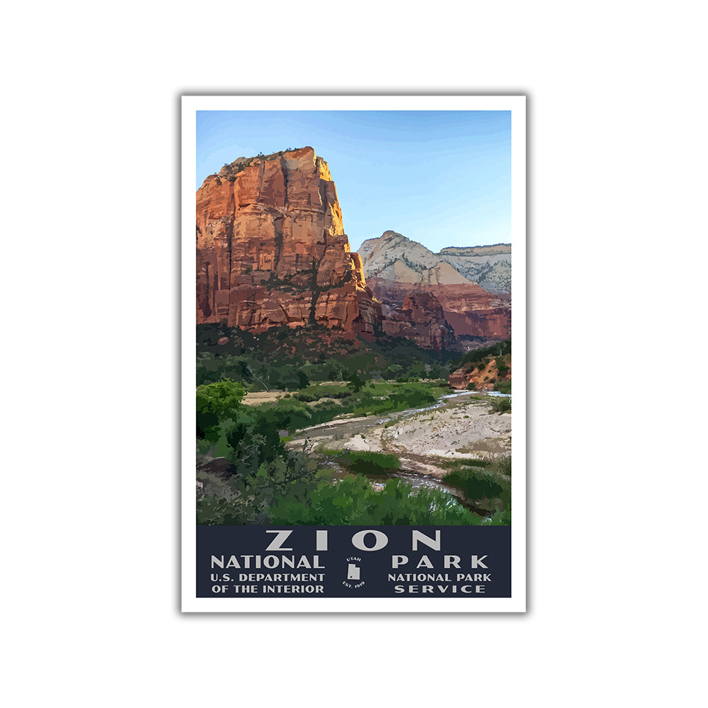 Zion National Park Poster-WPA (Zion Canyon)